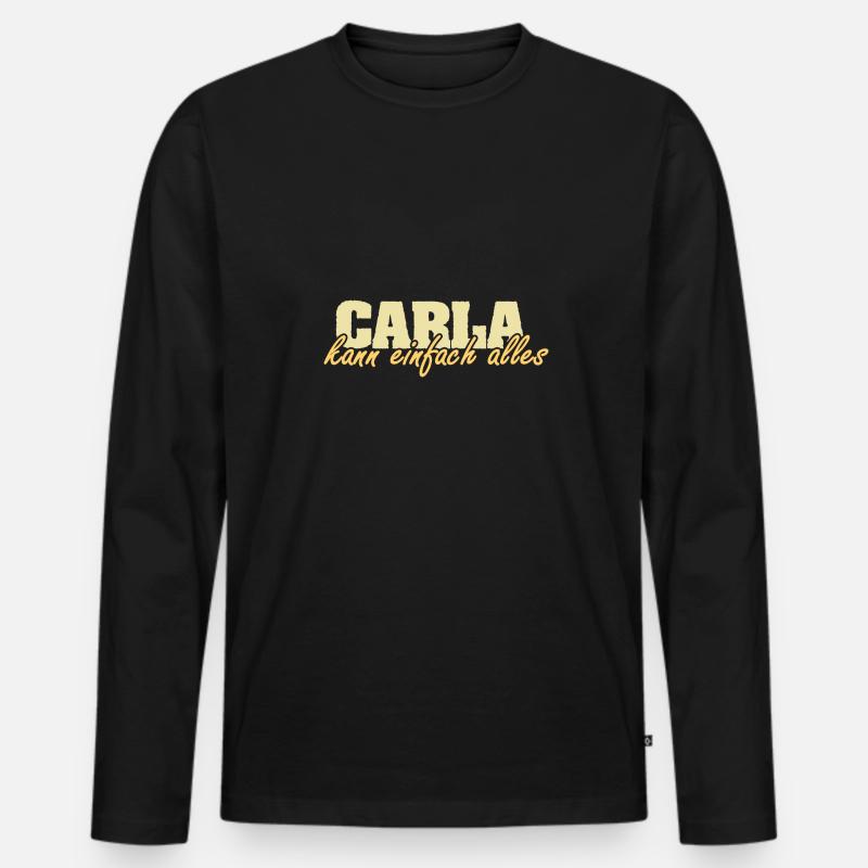Frau Carla - Männer Premium Bio Langarmshirt - Schwarz
