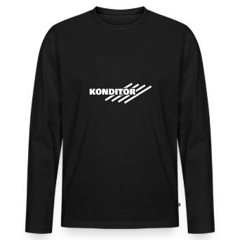 Gift for Pastry Chef - Men's Premium Organic Long Sleeve Shirt - black - Front - Nico (187cm)