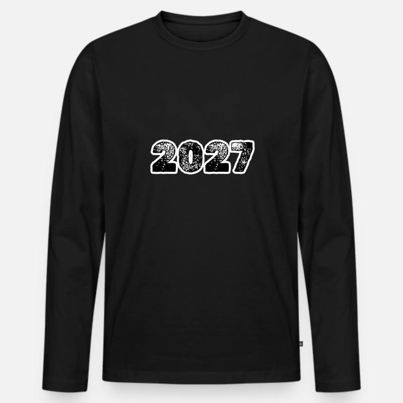 2027 - Männer Premium Bio Langarmshirt - Schwarz