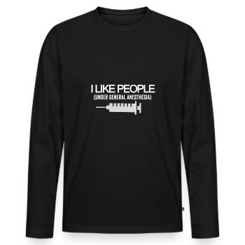 J’aime les gens sous anesthésie générale Analgésie Exper - T-shirt manches longues Premium bio Homme - noir - Devant - Nico (187cm)