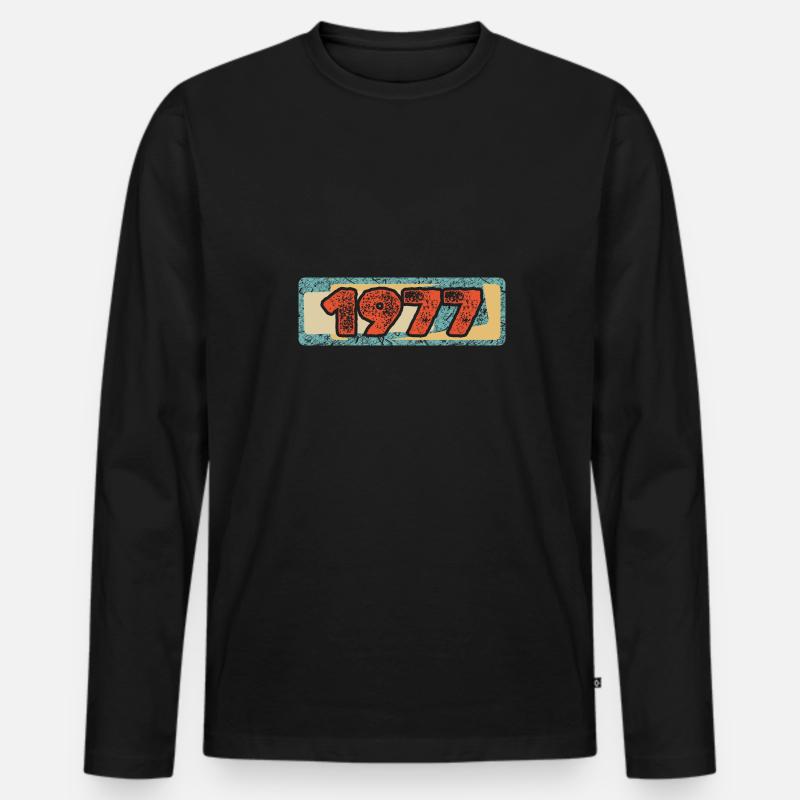 Witzig 1977 - Männer Premium Bio Langarmshirt - Schwarz