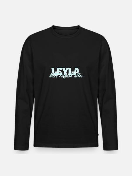 Spruch Leyla - Männer Premium Bio Langarmshirt - Schwarz