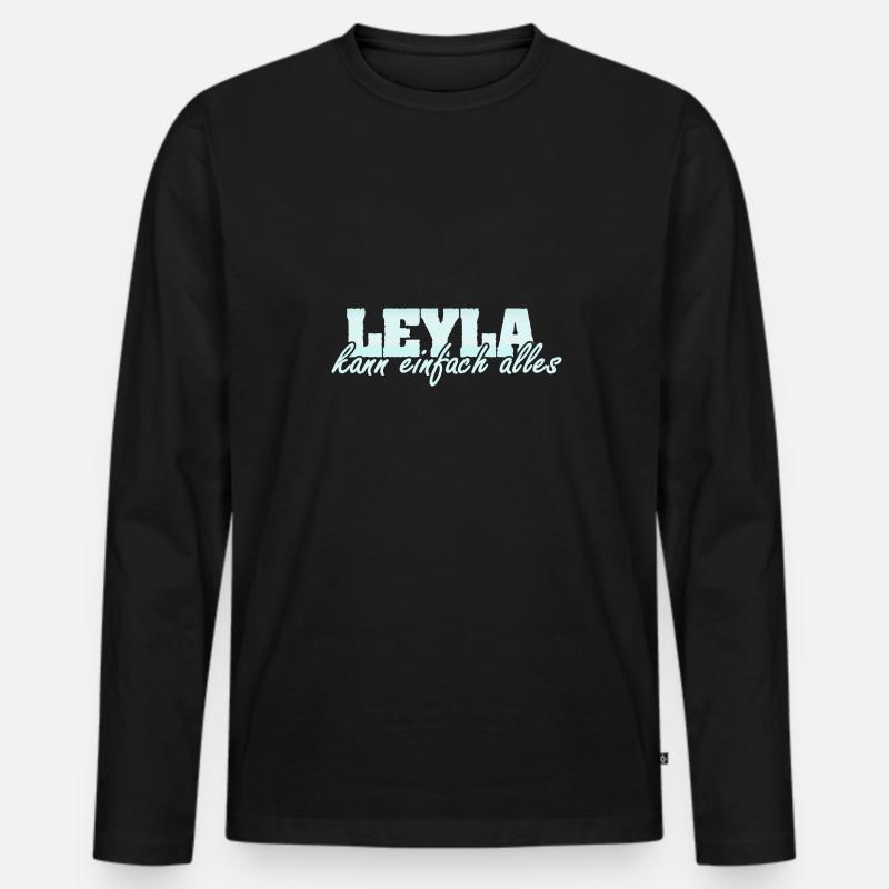 Spruch Leyla - Männer Premium Bio Langarmshirt - Schwarz