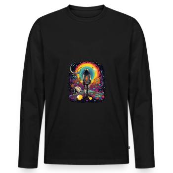 Psychedelic Trip to the Moon - Lucy in the Sky - Men's Premium Organic Long Sleeve Shirt - black - Front - Nico (187cm)