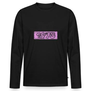 Figure 1973 - T-shirt manches longues Premium bio Homme - noir - Devant - Nico (187cm)