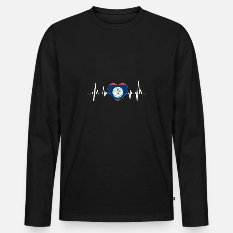 Belize Flagge Belizer - Männer Premium Bio Langarmshirt - Schwarz