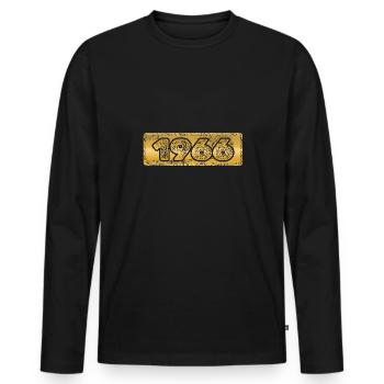 Zahl 1966 - Männer Premium Bio Langarmshirt - Schwarz - Vorne - Nico (187cm)