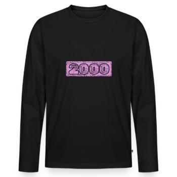 2000 - Men's Premium Organic Long Sleeve Shirt - black - Front - Nico (187cm)