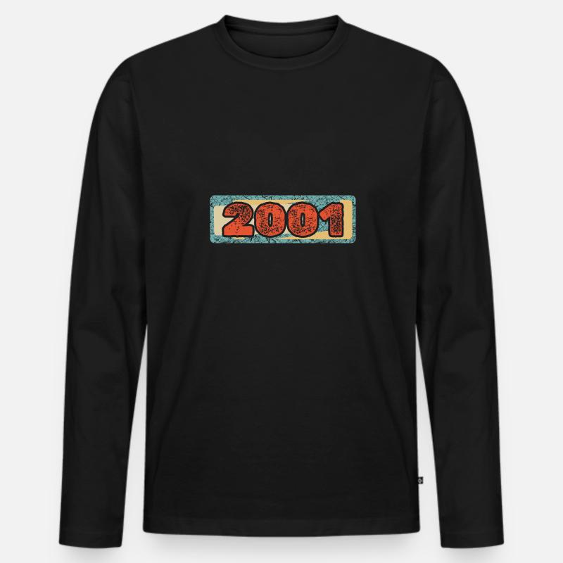 Zahl 2001 - Männer Premium Bio Langarmshirt - Schwarz