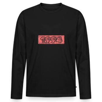 Zahl 1994 - Männer Premium Bio Langarmshirt - Schwarz - Vorne - Nico (187cm)