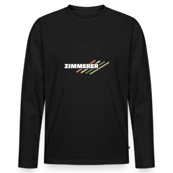 Zimmerer als Arbeitsplatz - Männer Premium Bio Langarmshirt - Schwarz - Vorne - Nico (187cm)