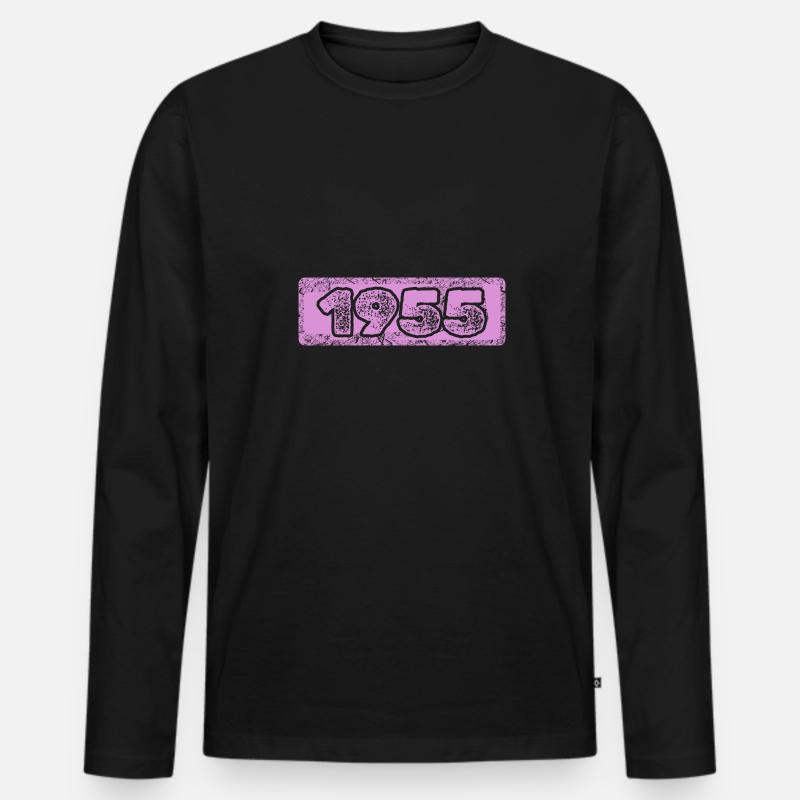 1955 - Männer Premium Bio Langarmshirt - Schwarz
