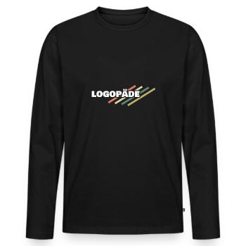 Logopäde als Arbeitsplatz - Männer Premium Bio Langarmshirt - Schwarz - Vorne - Nico (187cm)