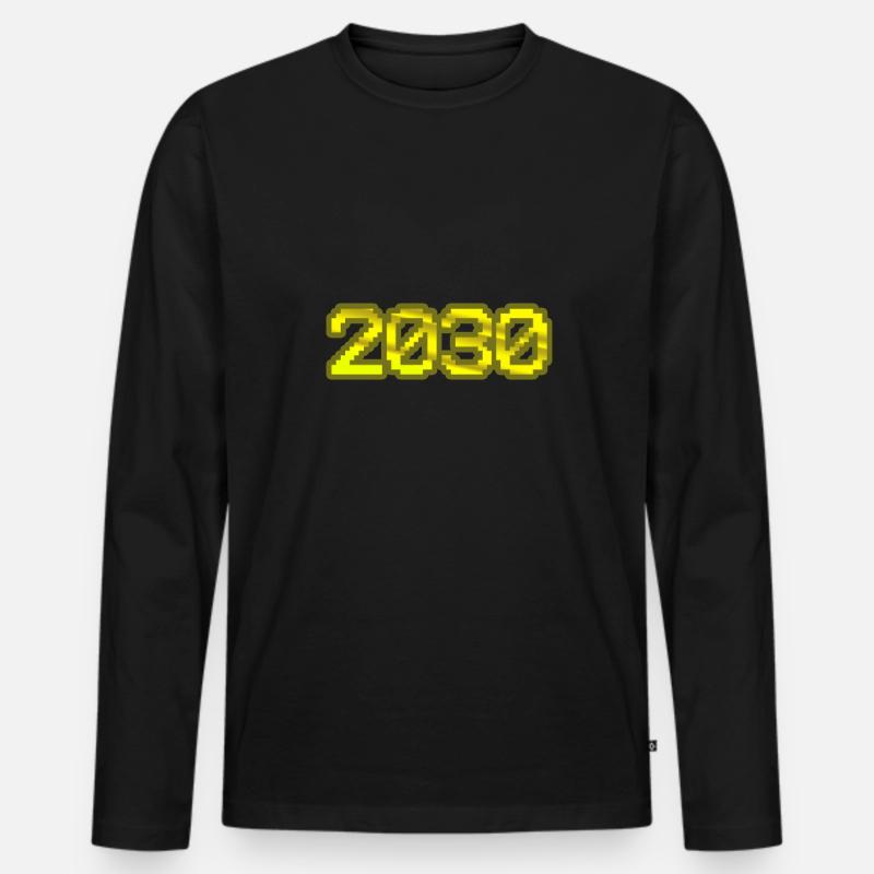 2030 - Männer Premium Bio Langarmshirt - Schwarz