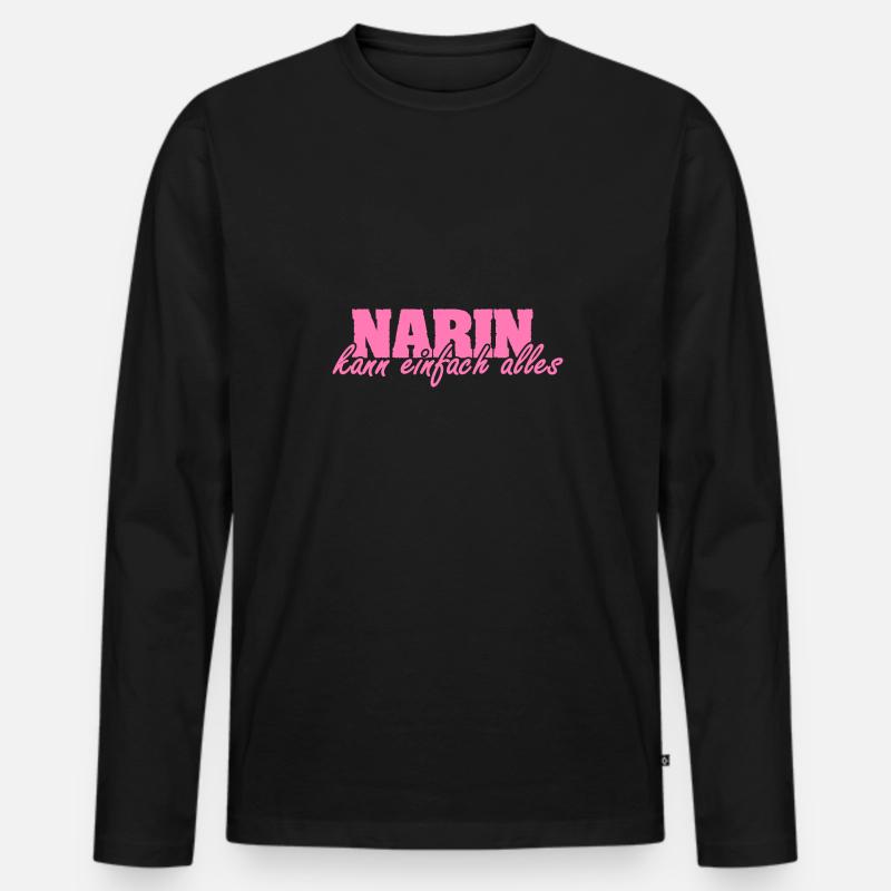 Narin - Männer Premium Bio Langarmshirt - Schwarz