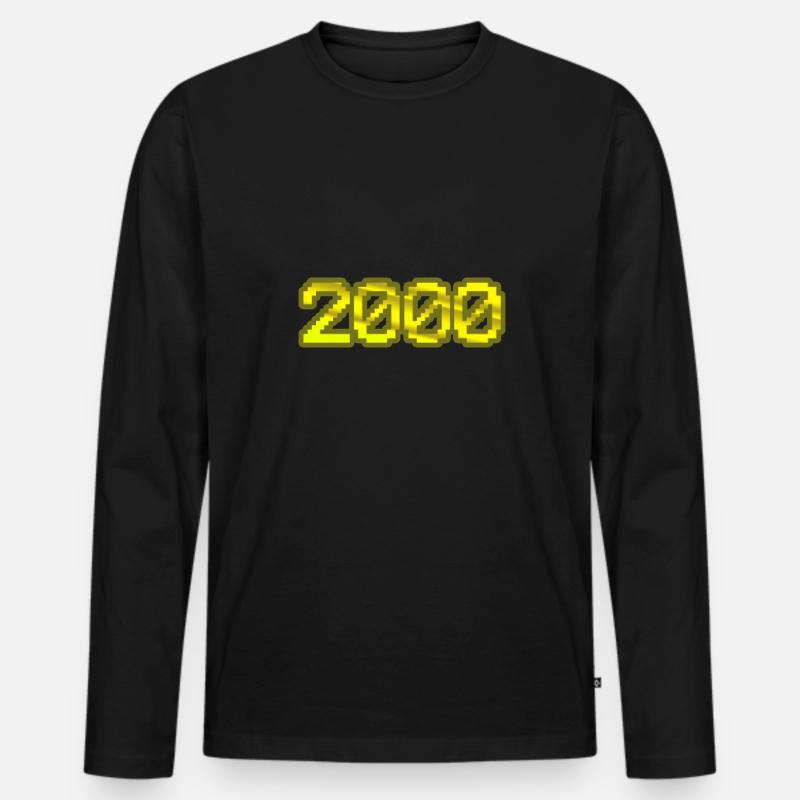 2000 2000 - Männer Premium Bio Langarmshirt - Schwarz
