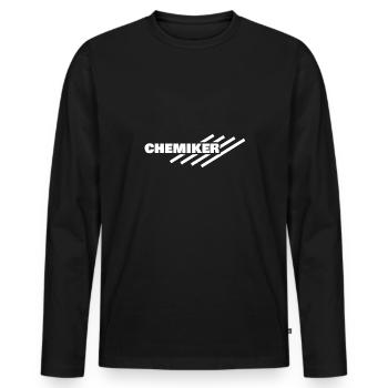 Arbeitsplatz Chemiker - Männer Premium Bio Langarmshirt - Schwarz - Vorne - Nico (187cm)