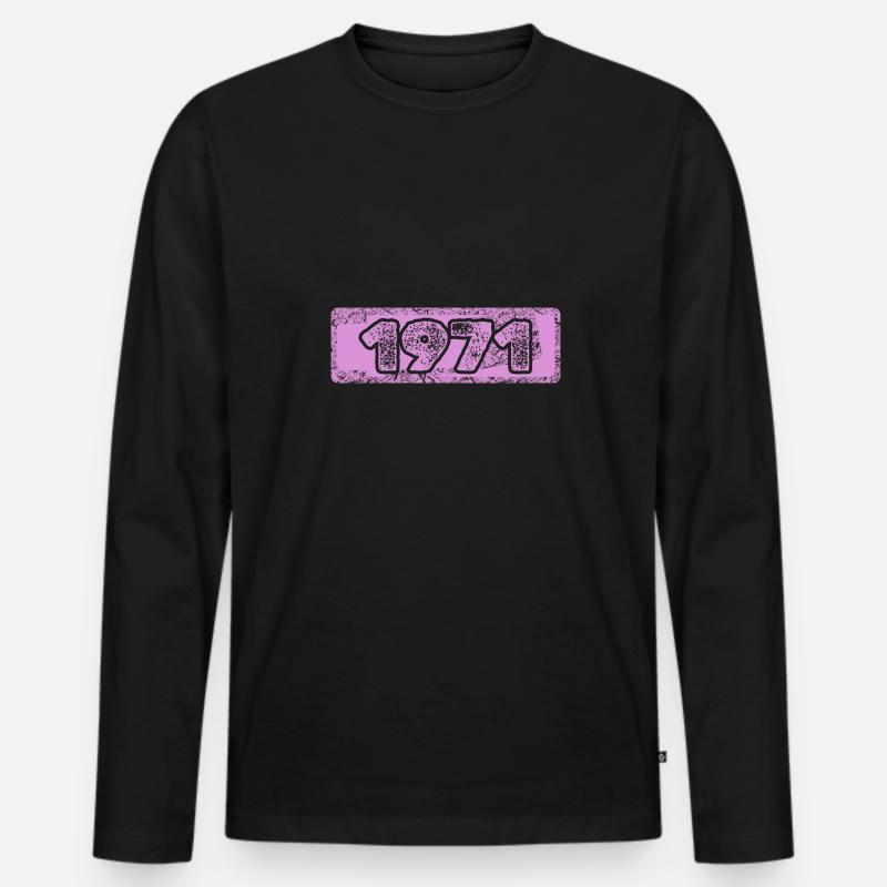 1971 - Männer Premium Bio Langarmshirt - Schwarz