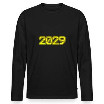 Computer 2029 - Männer Premium Bio Langarmshirt - Schwarz - Vorne - Nico (187cm)