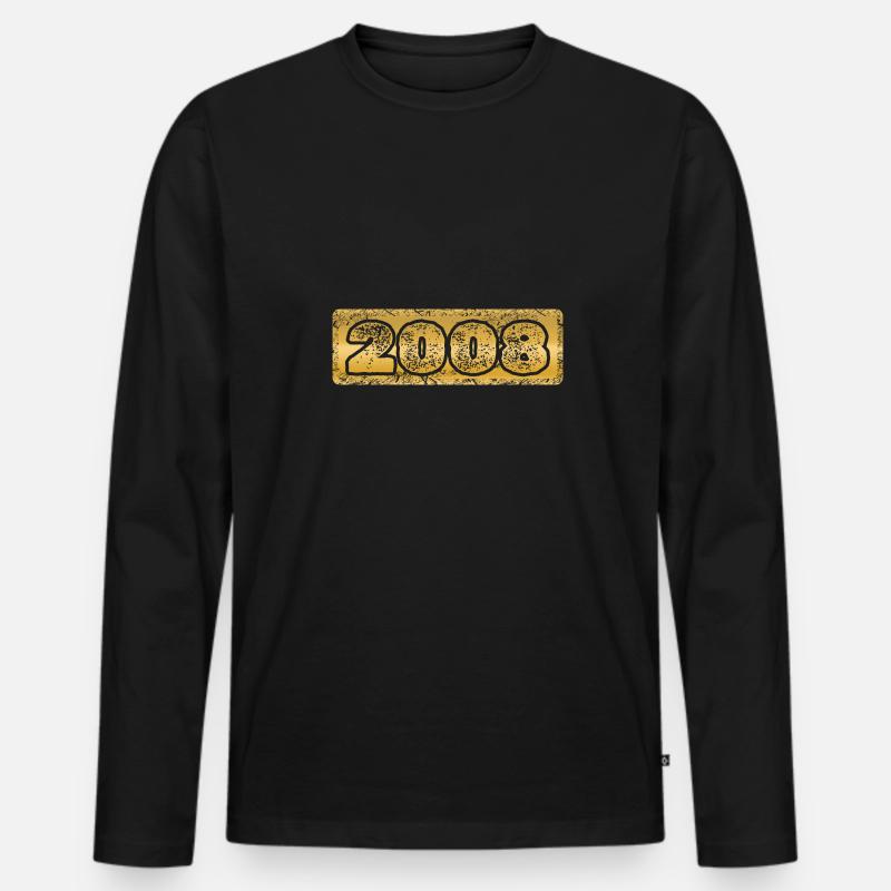 2008 - Männer Premium Bio Langarmshirt - Schwarz