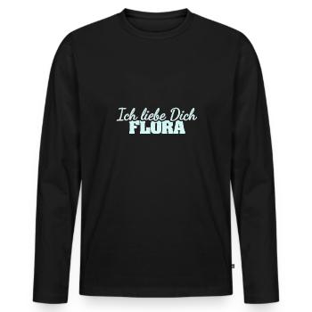 Flore - T-shirt manches longues Premium bio Homme - noir - Devant - Nico (187cm)