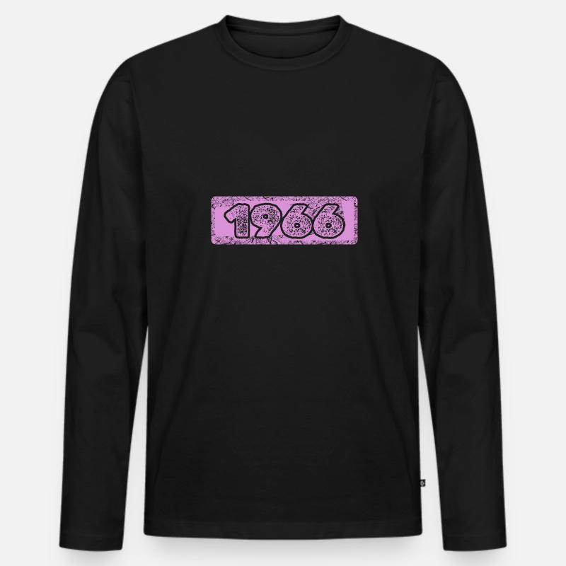 1966 - Männer Premium Bio Langarmshirt - Schwarz