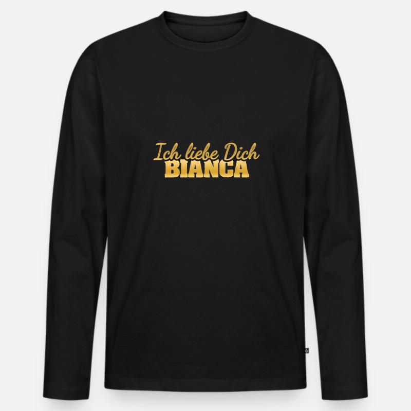 Bianca - Männer Premium Bio Langarmshirt - Schwarz