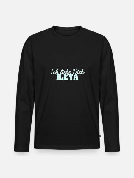 Ileya - Männer Premium Bio Langarmshirt - Schwarz