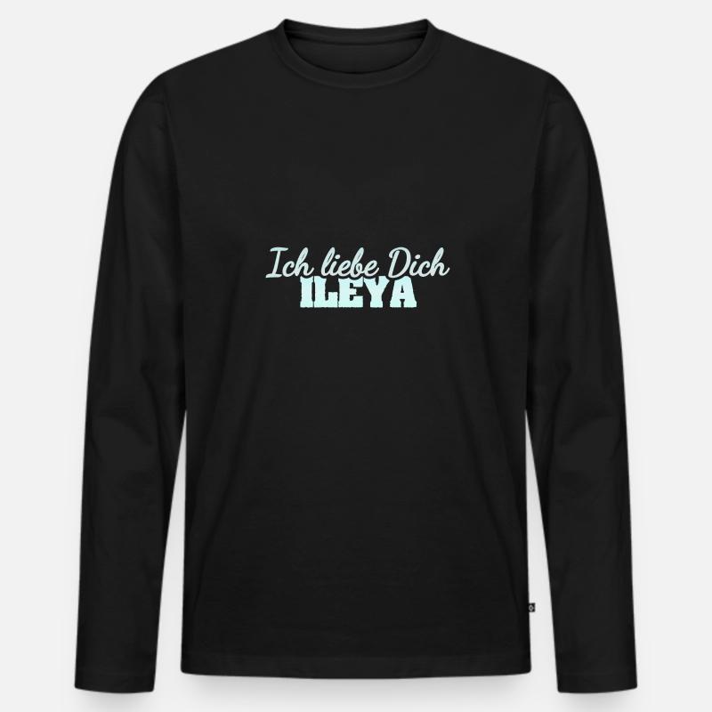 Ileya - Männer Premium Bio Langarmshirt - Schwarz