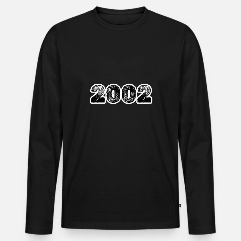 Jahr 2002 - Männer Premium Bio Langarmshirt - Schwarz