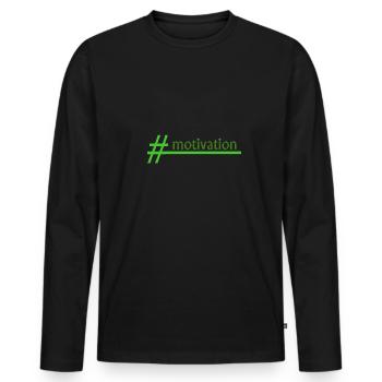 motivation - Männer Premium Bio Langarmshirt - Schwarz - Vorne - Nico (187cm)