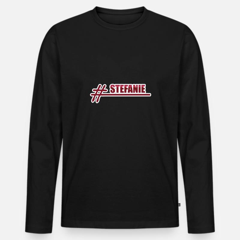 Stefanie - Männer Premium Bio Langarmshirt - Schwarz