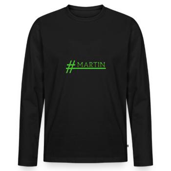 Martin - T-shirt manches longues Premium bio Homme - noir - Devant - Nico (187cm)