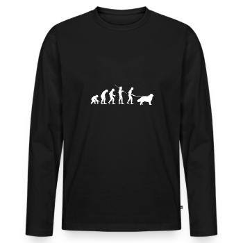 Neufundländer Newfoundland Hund - Männer Premium Bio Langarmshirt - Schwarz - Vorne - Nico (187cm)