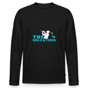 Golf Geschenk Witz Golfspieler Golfer - Männer Premium Bio Langarmshirt - Schwarz - Vorne - Nico (187cm)