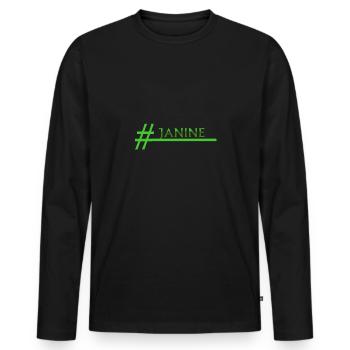 Stylish Janine - Men's Premium Organic Long Sleeve Shirt - black - Front - Nico (187cm)