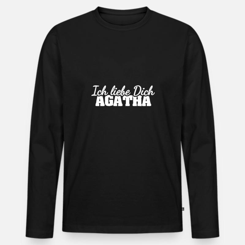 Geschenk für Agatha - Männer Premium Bio Langarmshirt - Schwarz