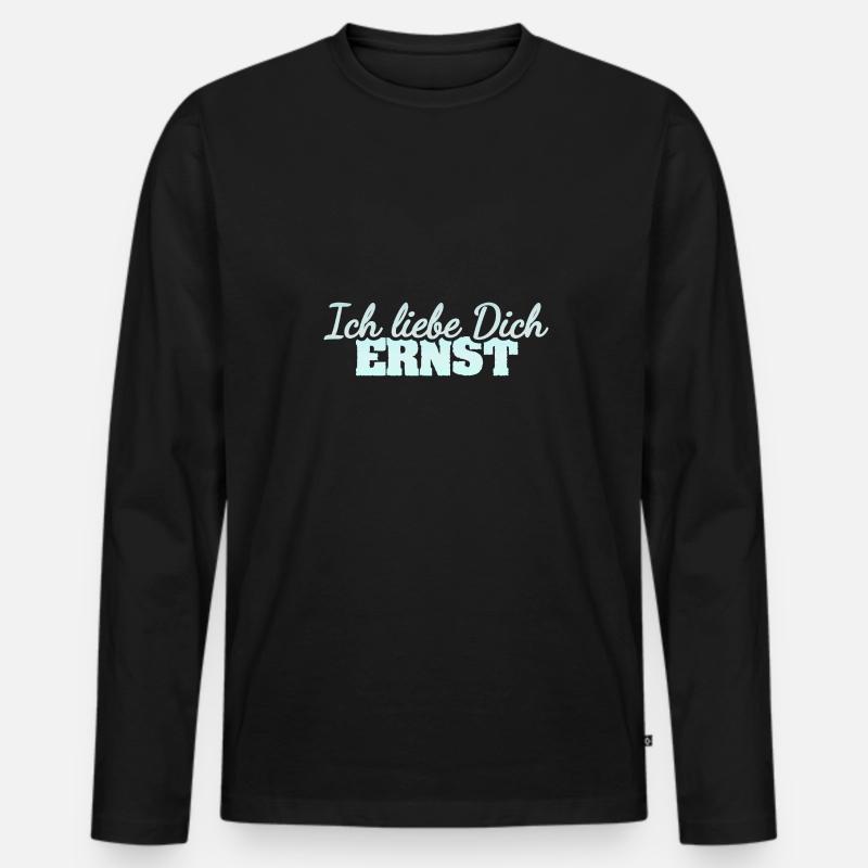 Liebe Ernst - Männer Premium Bio Langarmshirt - Schwarz