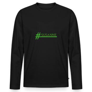 Stylish Susanne - Men's Premium Organic Long Sleeve Shirt - black - Front - Nico (187cm)