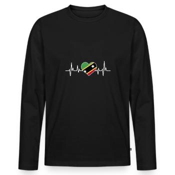 Drapeau de Saint-Kitts-et-Nevis - T-shirt manches longues Premium bio Homme - noir - Devant - Nico (187cm)