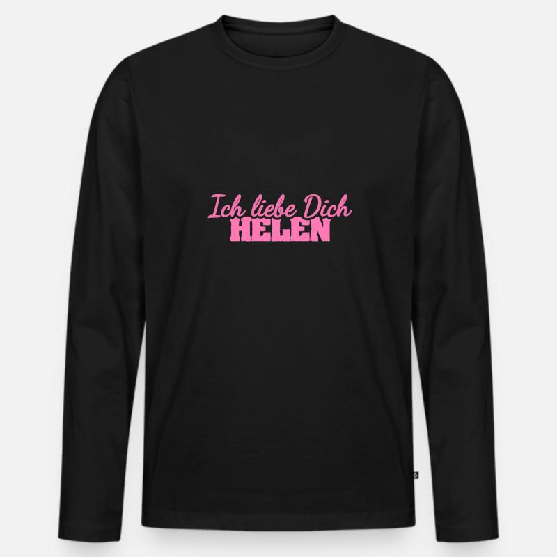 Geschenk für Helen - Männer Premium Bio Langarmshirt - Schwarz