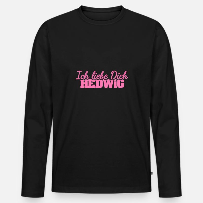 Hedwig - Männer Premium Bio Langarmshirt - Schwarz