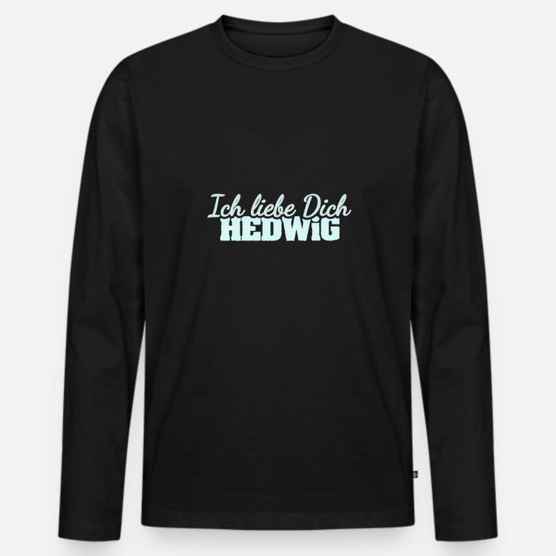 Liebe Hedwig - Männer Premium Bio Langarmshirt - Schwarz