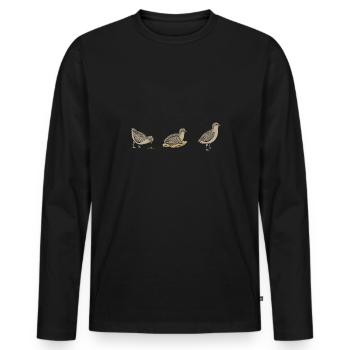 Quail Bird - Men's Premium Organic Long Sleeve Shirt - black - Front - Nico (187cm)