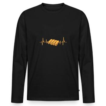 Lumpia Cuisine philippine Philippines - T-shirt manches longues Premium bio Homme - noir - Devant - Nico (187cm)