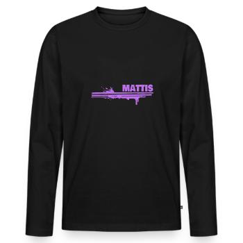 Mattis als Farbklecks - Männer Premium Bio Langarmshirt - Schwarz - Vorne - Nico (187cm)