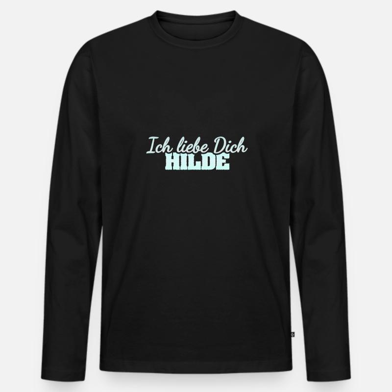 Hilde als Liebe - Männer Premium Bio Langarmshirt - Schwarz