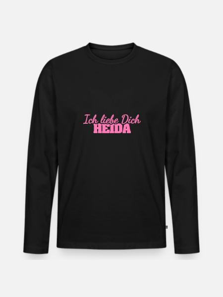 Gift for Heida - Men's Premium Organic Long Sleeve Shirt - black