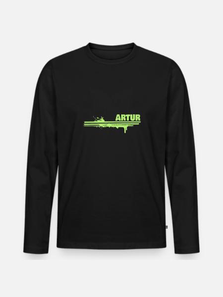 Gift for Artur - Men's Premium Organic Long Sleeve Shirt - black