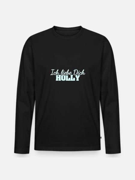 Holly - Men's Premium Organic Long Sleeve Shirt - black